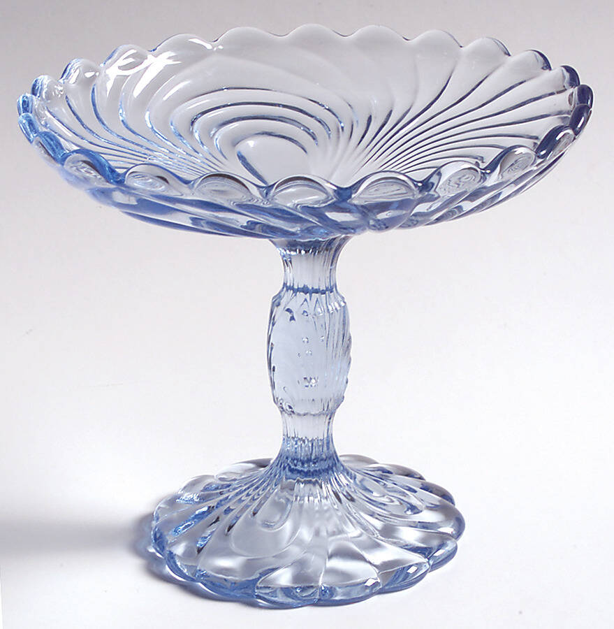 Caprice Moonlight Blue (Stem 300) Round Compote (Height X Width) by Cambridge-1