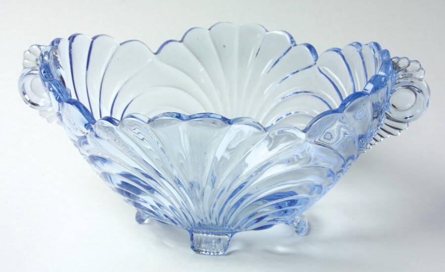 Caprice Moonlight Blue (Stem 300) 9" Oval 4-Toed Handled Bowl by Cambridge-1