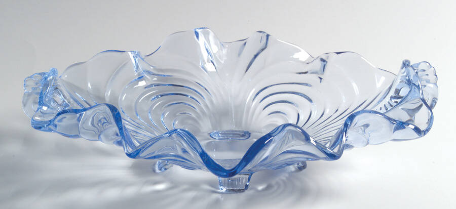 Caprice Moonlight Blue (Stem 300) 13" Oval 4-Toed Handled Bowl by Cambridge-1