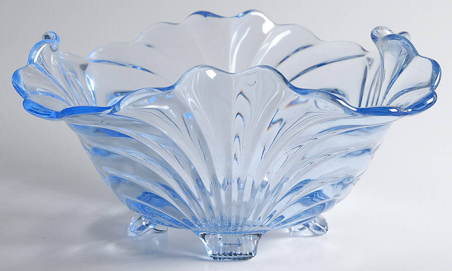 Caprice Moonlight Blue (Stem 300) 8" Square 4-Toed Bowl by Cambridge-1