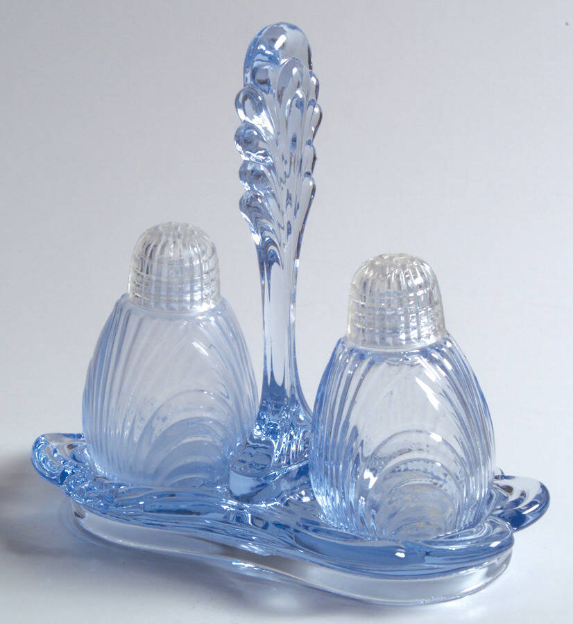 Caprice Moonlight Blue (Stem 300) Shaker Set with Plastic Lids and Tray by Cambridge-1