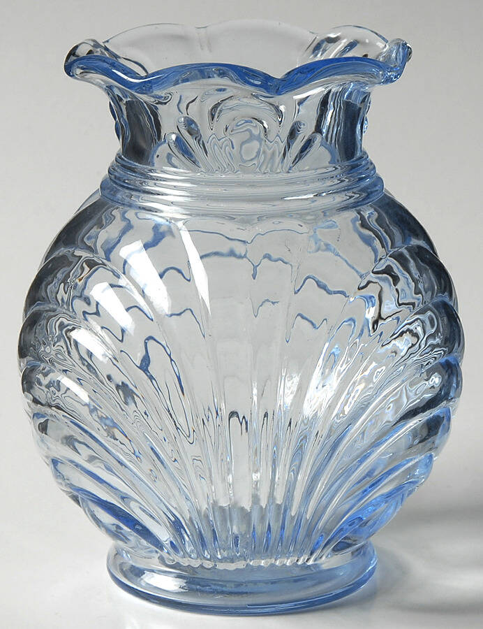Caprice Moonlight Blue (Stem 300) 4" Ruffled Ball Vase by Cambridge-1