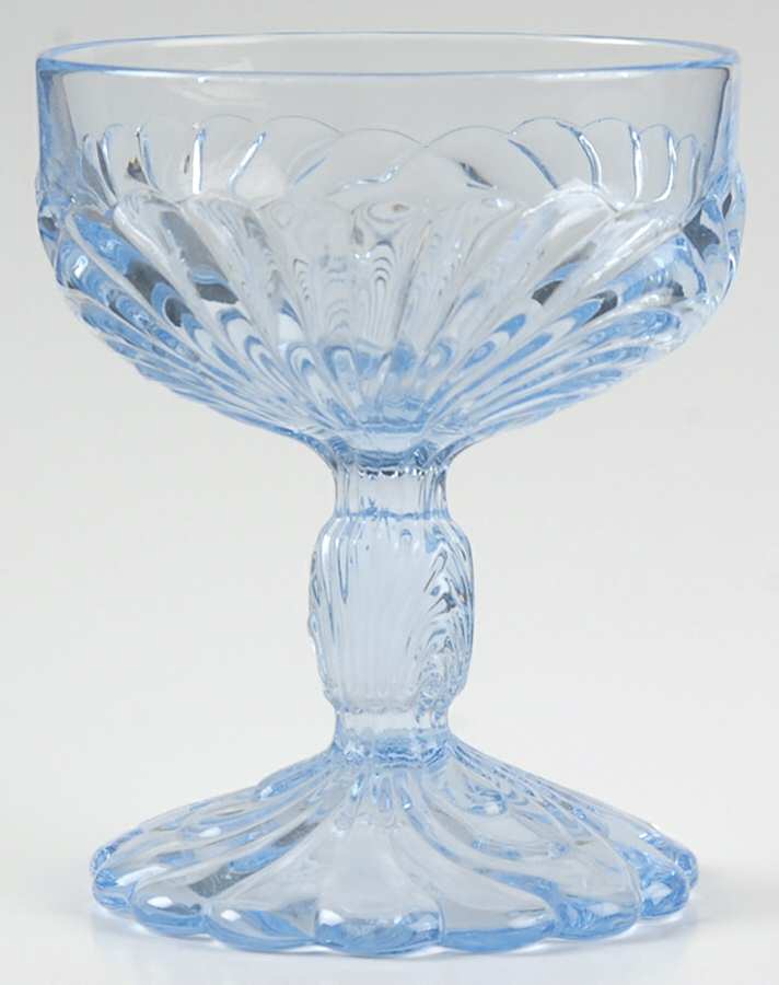 Caprice Moonlight Blue (Pressed) Champagne/Tall Sherbet by Cambridge-1