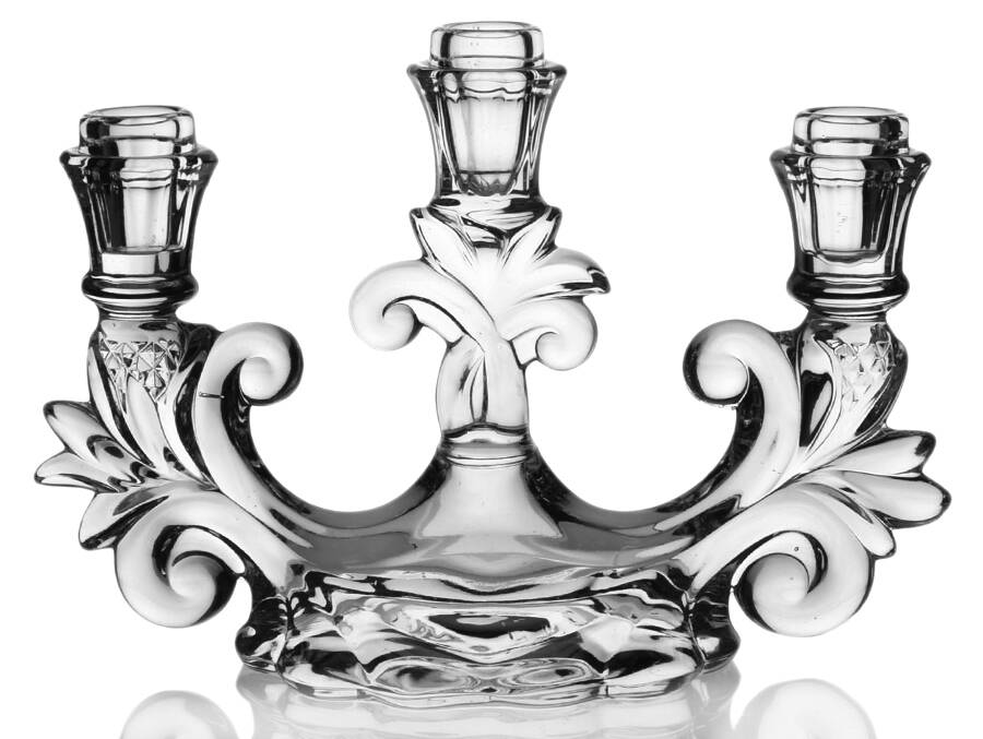 Caprice Clear (Stem 300) 3 Light Candlestick (Will Hold 3 Bobche) by Cambridge-1