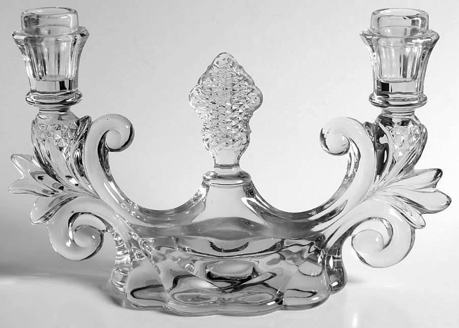 Caprice Clear (Stem 300) 2 Light Candlestick Holds 2 Bobche by Cambridge-1