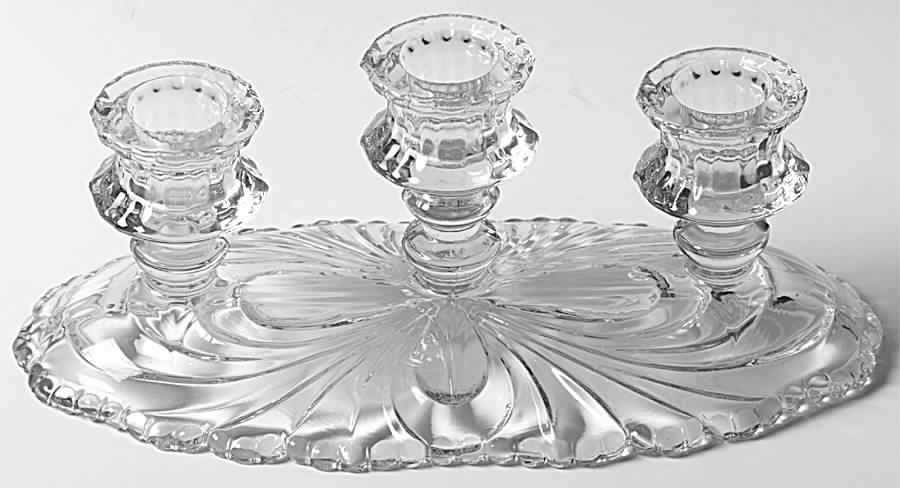 Caprice Clear (Stem 300) 3 Light Candlestick by Cambridge-1