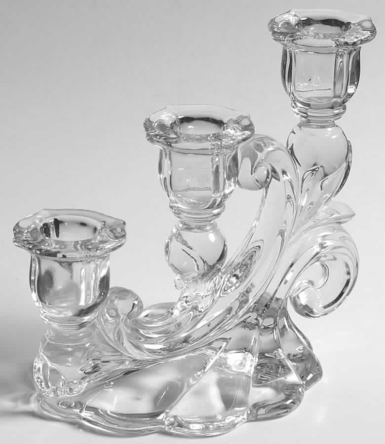 Caprice Clear (Stem 300) 3 Light Cascade Candlestick by Cambridge-1