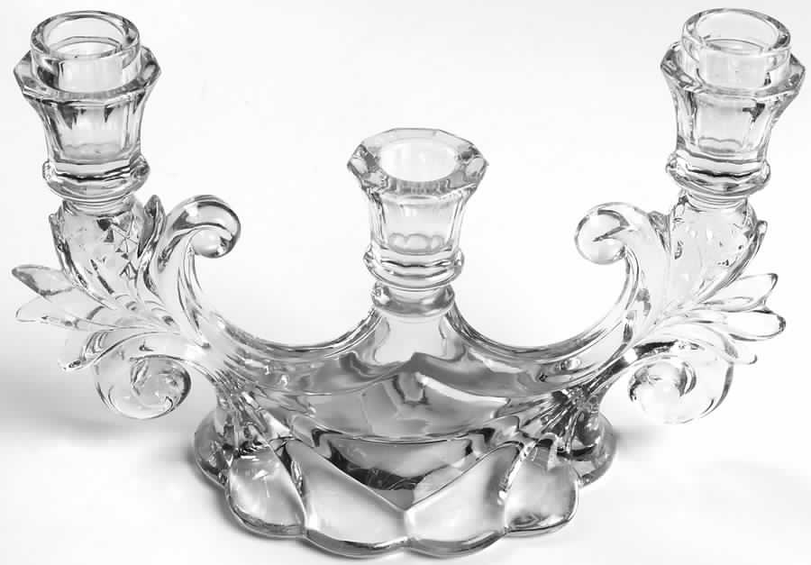 Caprice Clear (Stem 300) Candlestick-3 Light Holds 2 Bobche by Cambridge-1