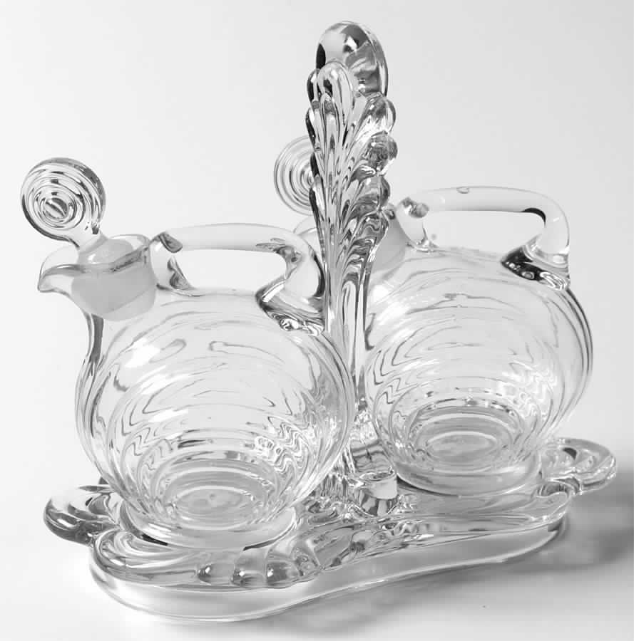 Caprice Clear (Stem 300) Oil, Vinegar and Tray with Center Handle by Cambridge-1
