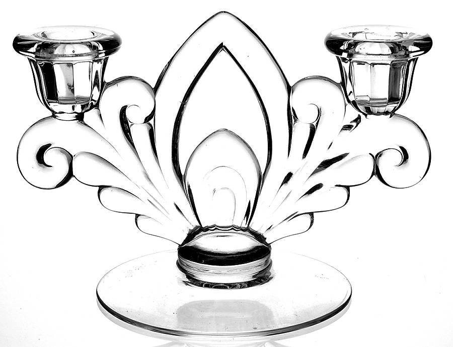 Caprice Clear (Stem 300) Double Light Candlestick by Cambridge-1