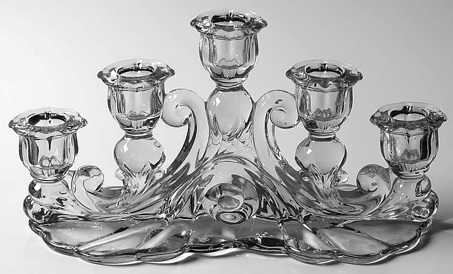 Caprice Clear (Stem 300) 5 Light Candlestick by Cambridge-1