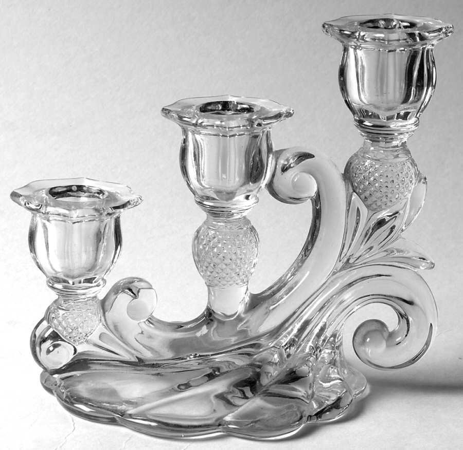 Caprice Clear (Stem 300) 3 Light Cascade Candlestick by Cambridge-1