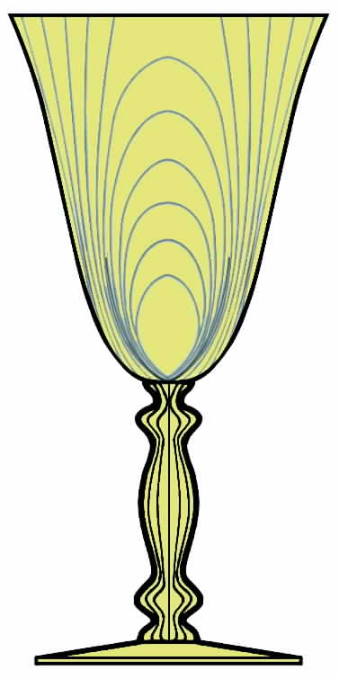Caprice Yellow (Stem 300) Water Goblet by Cambridge-1