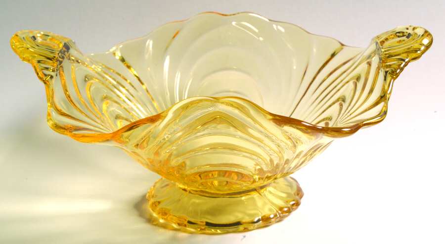 Caprice Yellow (Stem 300) 8" Square Handled Bon Bon by Cambridge-1