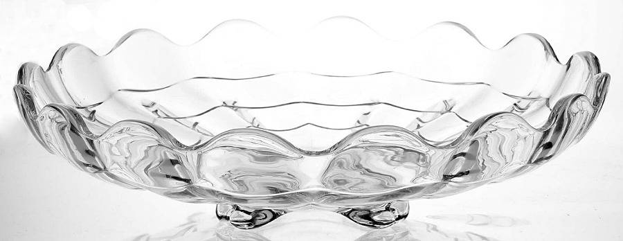 Cascade Clear 13" Footed Shallow Round Bowl by Cambridge-1