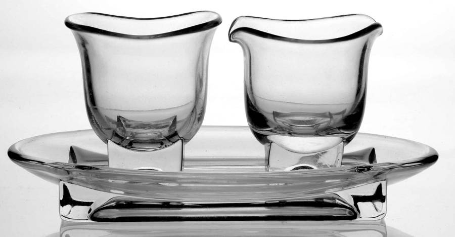 Cambridge Square (Square Base) Mini Creamer, Sugar and Tray Set by Cambridge-1