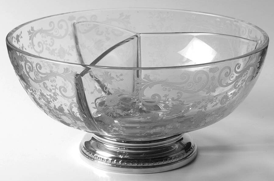Chantilly 3 Part Divided Bowl, Sterling Base by Cambridge-1