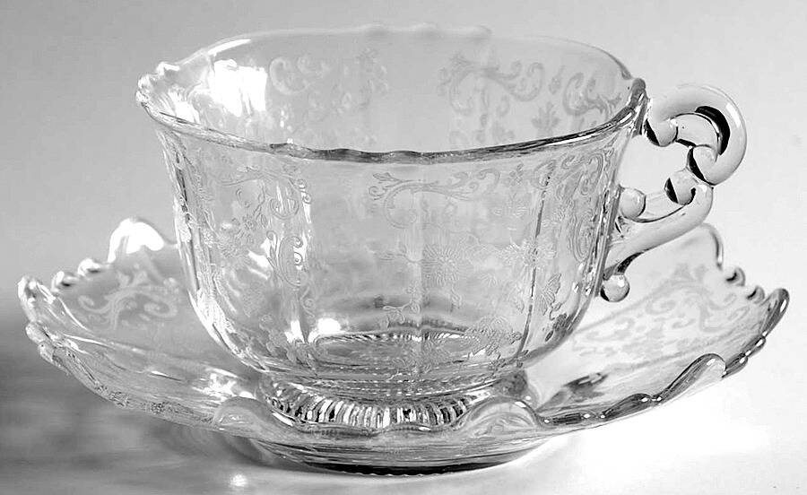 Chantilly Martha/101 Footed Cup and Saucer Set by Cambridge-1
