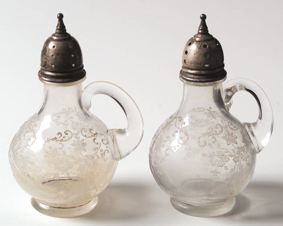 Chantilly Handled Shaker Set with Sterling Lids by Cambridge-1