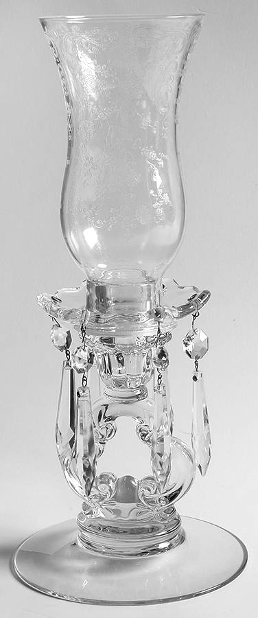 Chantilly Keyhole Hurricane W/Globe, Bobeche & 6 Prisms by Cambridge-1