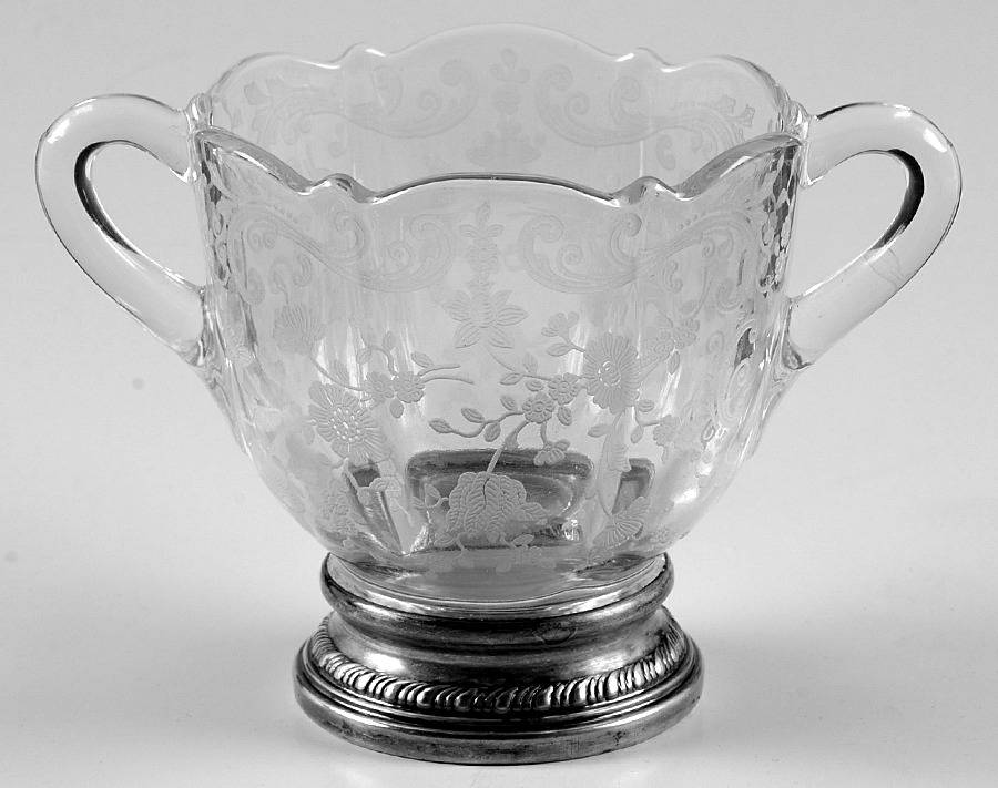 Chantilly Open Sugar Bowl with Sterling Base by Cambridge-1