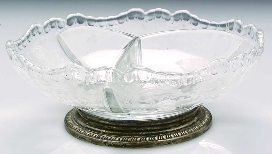 Chantilly 6" Round 3 Part Relish with Sterling Base by Cambridge-1