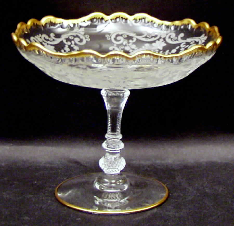 Chantilly (Stem #3625, Gold Trim) Round Compote (Height X Width) by Cambridge-1