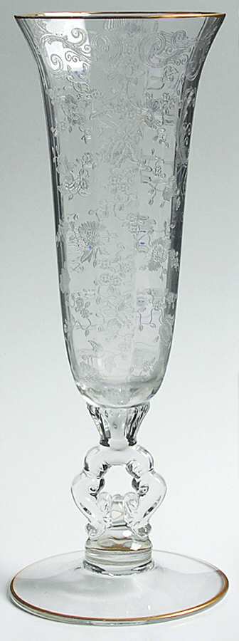 Chantilly (Stem #3625, Gold Trim) 9" Keyhole-Stem Footed Vase by Cambridge-1