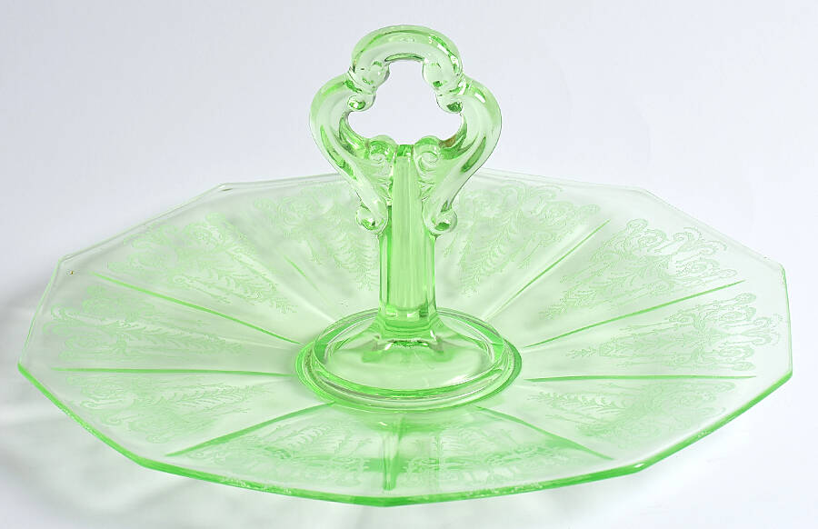 Cleo Green (Stem 3077) Center Handle Tray by Cambridge-1
