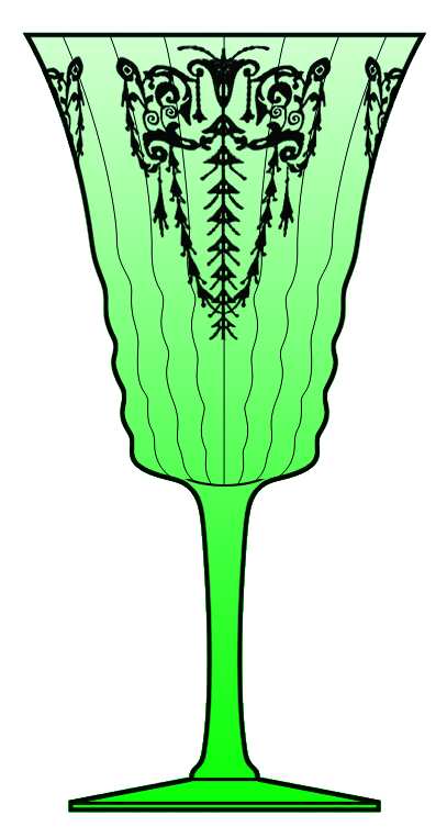 Cleo Green (Stem 3077) Water Goblet by Cambridge-1