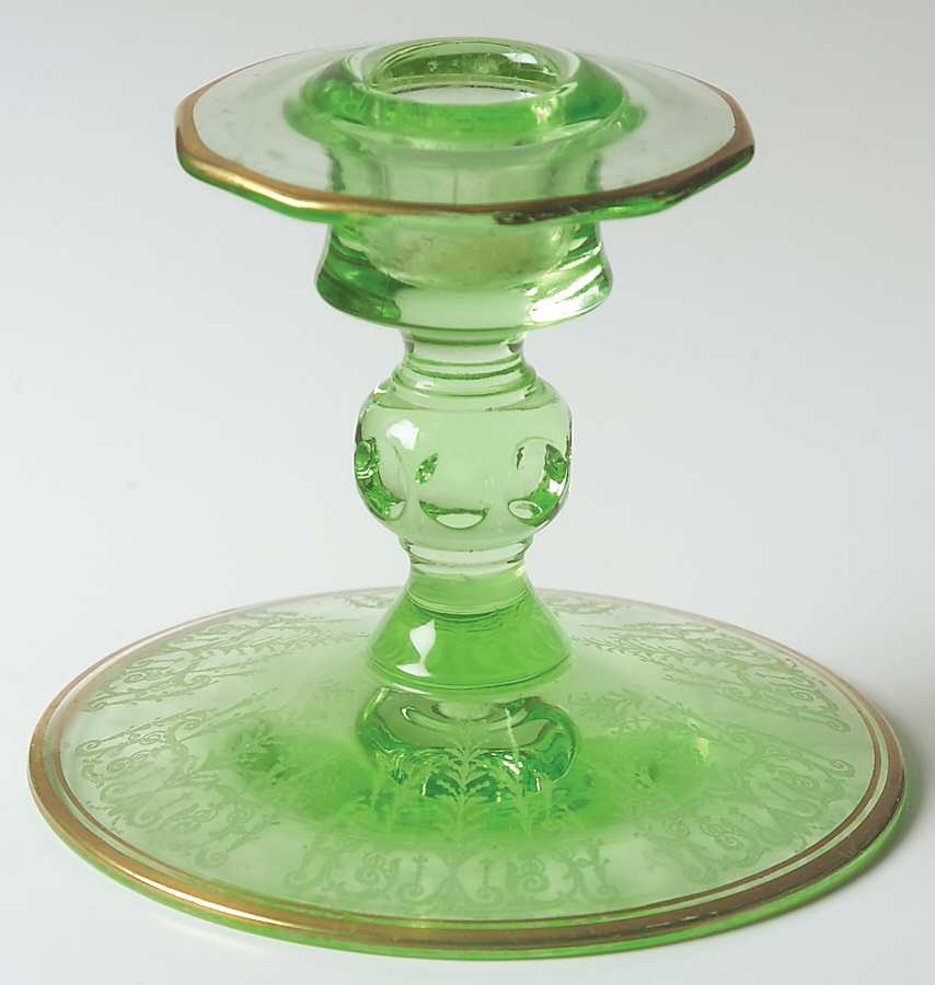 Cleo Green (Stem 3077) Single Light Candlestick by Cambridge-1