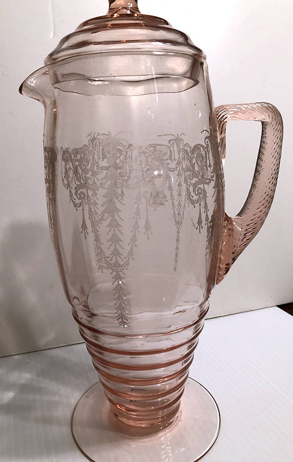 Cleo Pink (Stem 3077) 63 Oz Pitcher & Lid by Cambridge-1