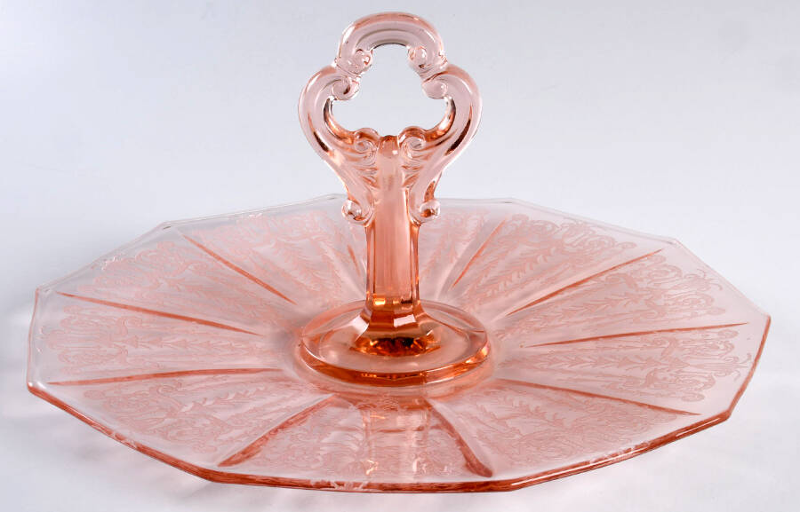 Cleo Pink (Stem 3077) Center Handle Tray by Cambridge-1