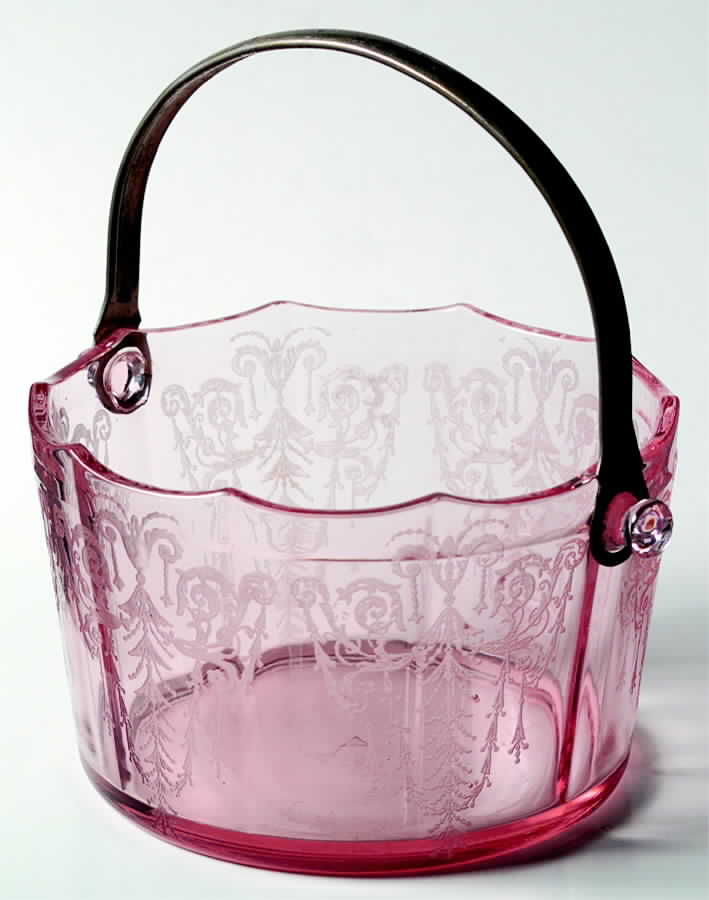 Cleo Pink (Stem 3077) Whipped Cream Pail & Metal Handle by Cambridge-1