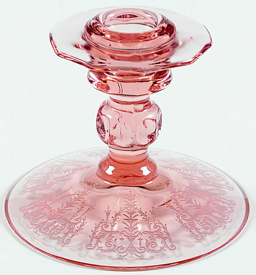 Cleo Pink (Stem 3077) 4" Single Light Candlestick by Cambridge-1
