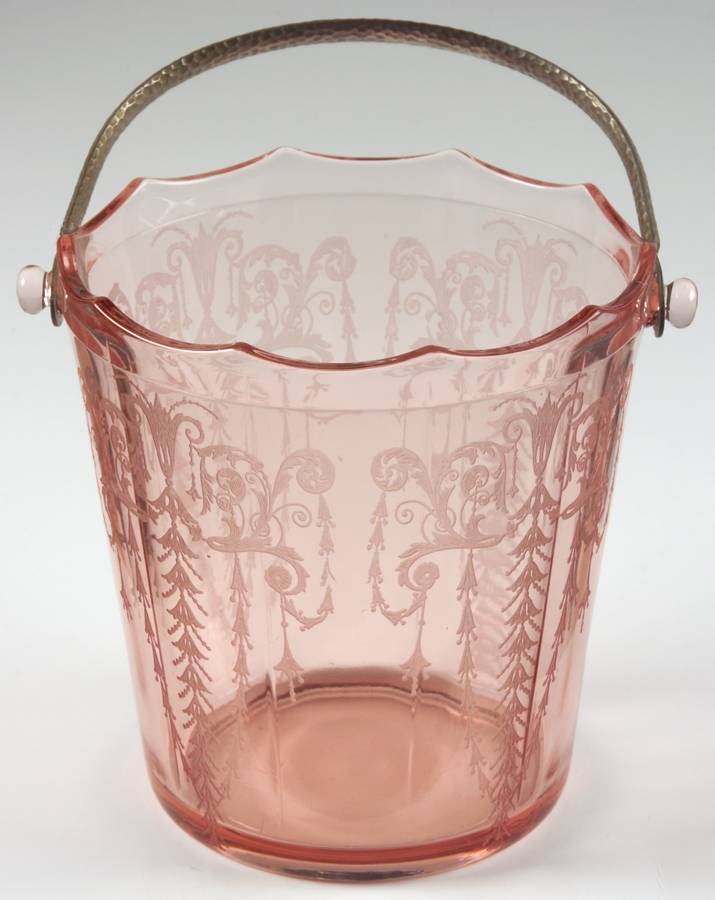 Cleo Pink (Stem 3077) 3400/851 Ice Bucket with Handle by Cambridge-1