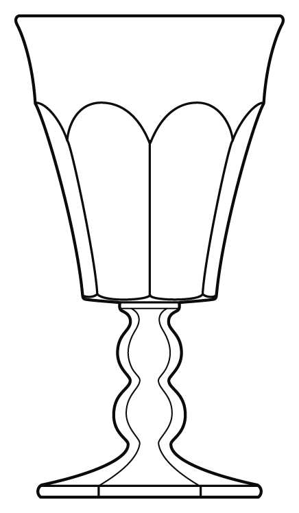 Colonial Clear Water Goblet by Cambridge-1