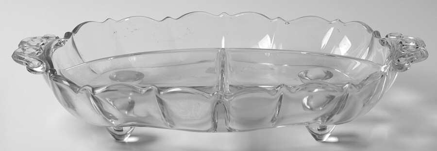 Corinth (Optic) 12" Oval 3 Part Celery/Relish by Cambridge-1