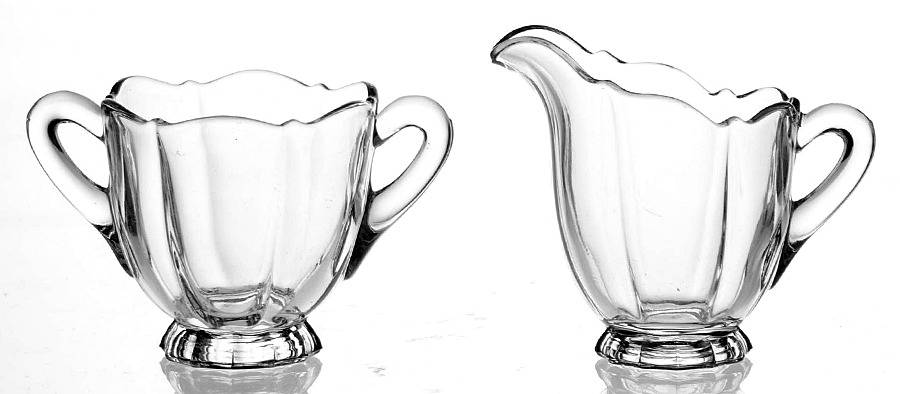 Corinth (Optic) Mini Creamer and Open Sugar Set by Cambridge-1