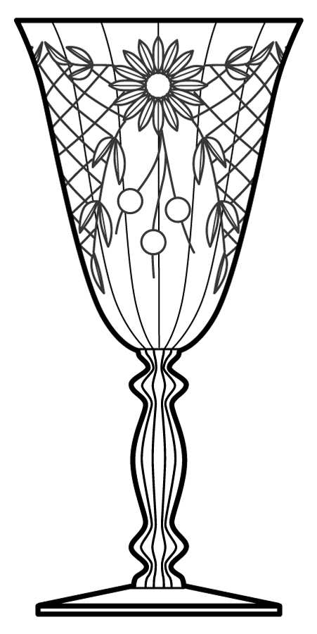Cut 541 (Stem #3130) Water Goblet by Cambridge-1