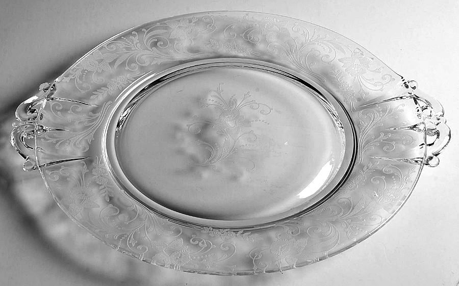 Daffodil Clear (Stem 3779, Not Gold Encrusted) Cake Plate by Cambridge-1