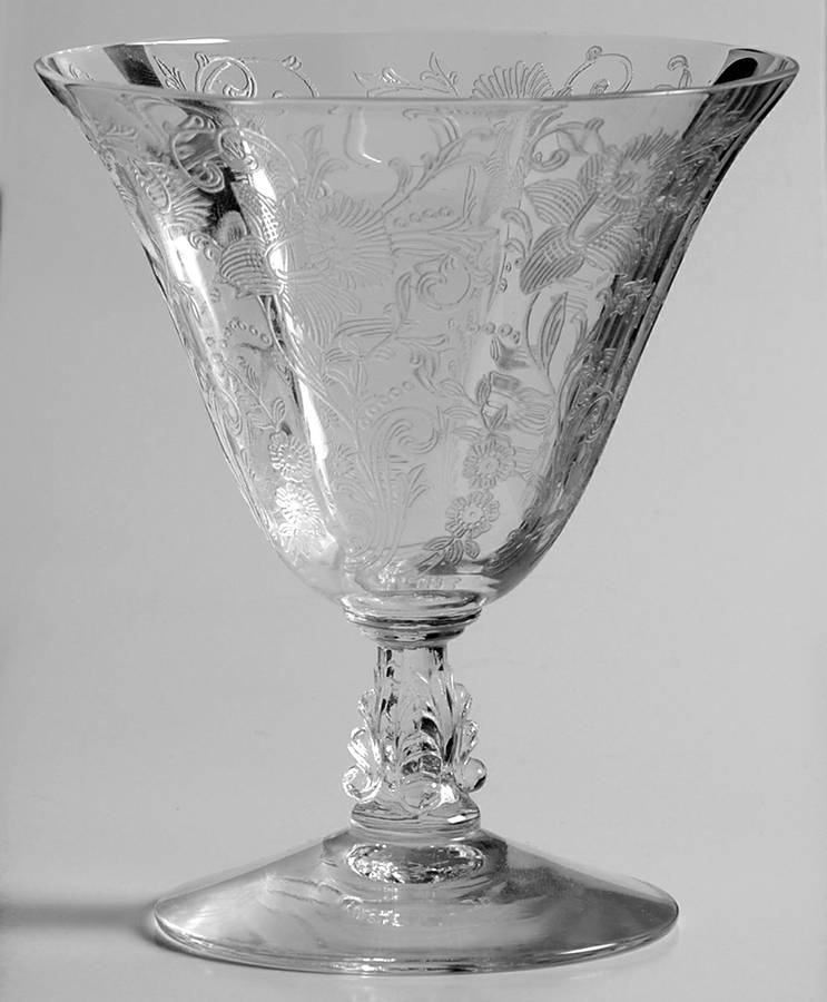 Daffodil Clear (Stem 3779, Not Gold Encrusted) Oyster or Fruit Cocktail by Cambridge-1