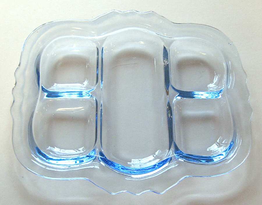 Decagon Light Blue 12" Oblong 5 Part Relish by Cambridge-1