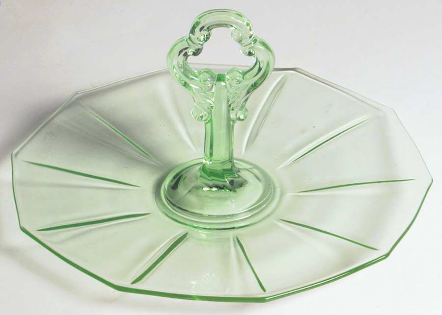 Decagon Green (Light Emerald) Center Handle Tray by Cambridge-1