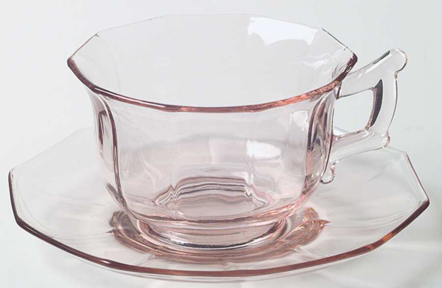 Decagon Pink Cup & Saucer Set by Cambridge-1