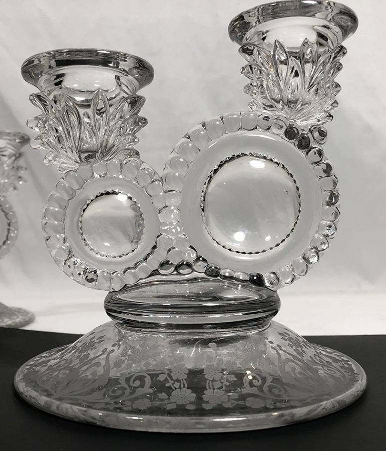 Diane Clear (Stem 3122) Double Light Candlestick by Cambridge-1