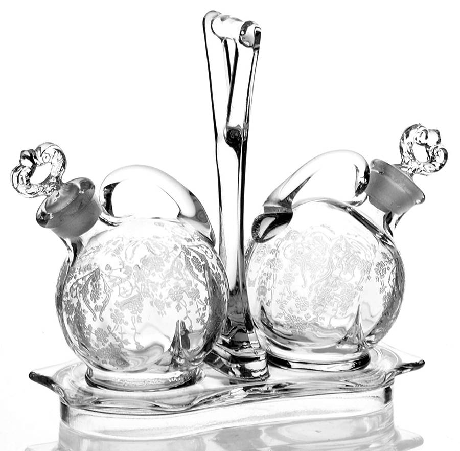 Diane Clear (Stem 3122) (5 Piece) Shape 3400 2 Oz Oil Cruet Set by Cambridge-1