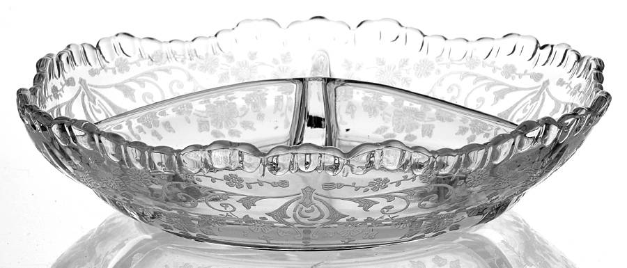 Diane Clear (Stem 3122) 6" Round 3 Part Relish by Cambridge-1