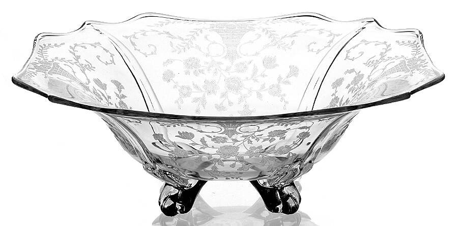 Diane Clear (Stem 3122) 12" 4-Toed Footed Bowl by Cambridge-1