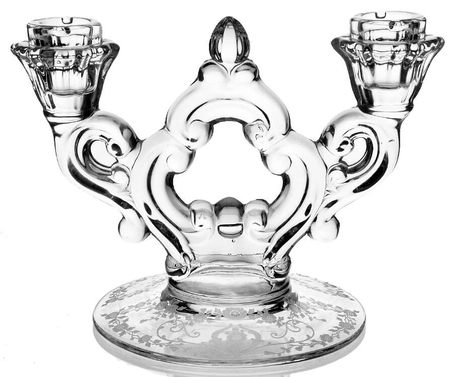 Diane Clear (Stem 3122) 3400 2 Lt/10 Side Candelabrum-No Bobeche Or Prisms by Cambridge-1